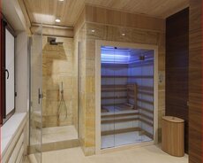 Türk hamamı, duş kabinası və Sauna bir arada