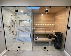 Sauna, Türk hamamı, Duş kabinası