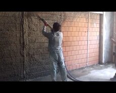 Черные штукатурные работы с насосом