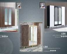 lido 4 qapı dolab polkalı dolab