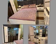 Двуспальная кровать, Шкаф, Термо, 2 комода, Азербайджан, Новый