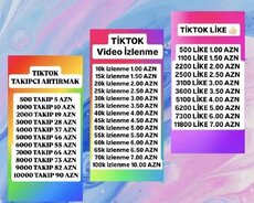 Tik Tok, İnstagram, Youtube üçün Takibçi, Baxış və Bəyənmə