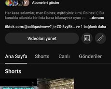 əlim yandıda youtube kanalı satılır təcili