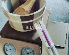 Sauna vedrəsi və çömçəsi
