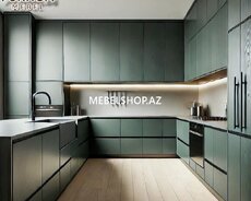Кухонная мебель зеленая