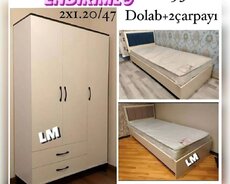 Dolab + 2 çarpayı