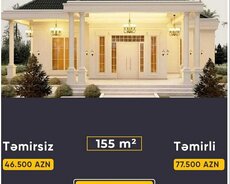 155 kvadratlı evin tikintisi və təmiri