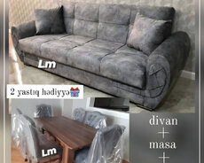 Divan + Masa dəsti