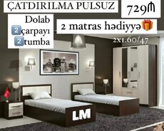 Gənc yataq otagi mebeli