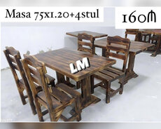 Təbii şam ağacından Masa dəstləri