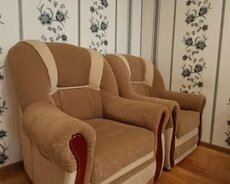 2 ədəd kreslo 1 ədəd divan