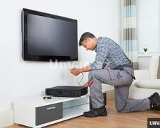 Televezorun divara vurulmasi Televezorlarin divardan asilmas