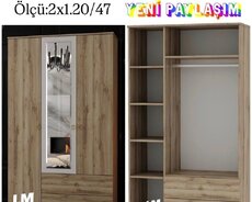 Üç qapılı dolablar təmiz laminatla