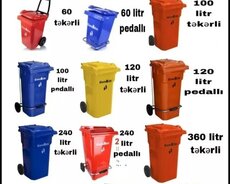 Zibilqabi Zibilvedresi Tullantiqablari goodbin tekerli pedal