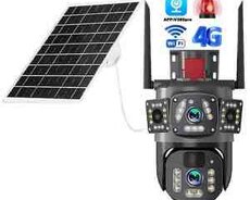 4G sim kartlı solar 360 FHD kamera 8MP, 4K+64GB
