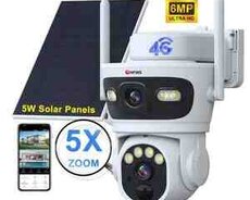 4G Sim kartlı Solar 360 FHD kamera 12MP, 4K+64GB
